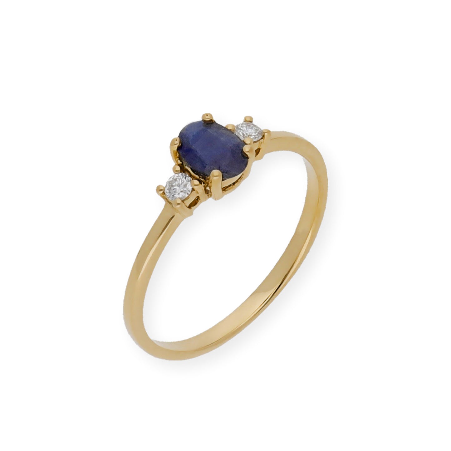 Anillo Mia Oro 18k con Diamantes y Zafiro