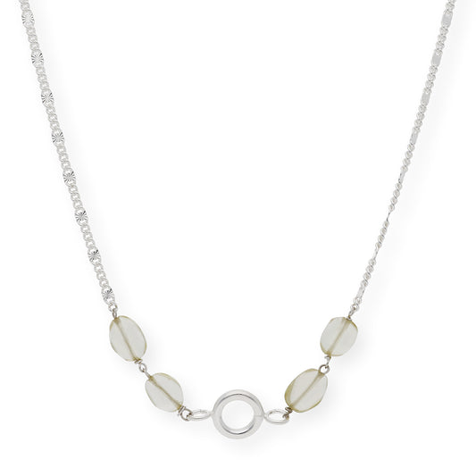 Gargantilla en plata de ley 925 con Cuarzo limón y colgante esférico