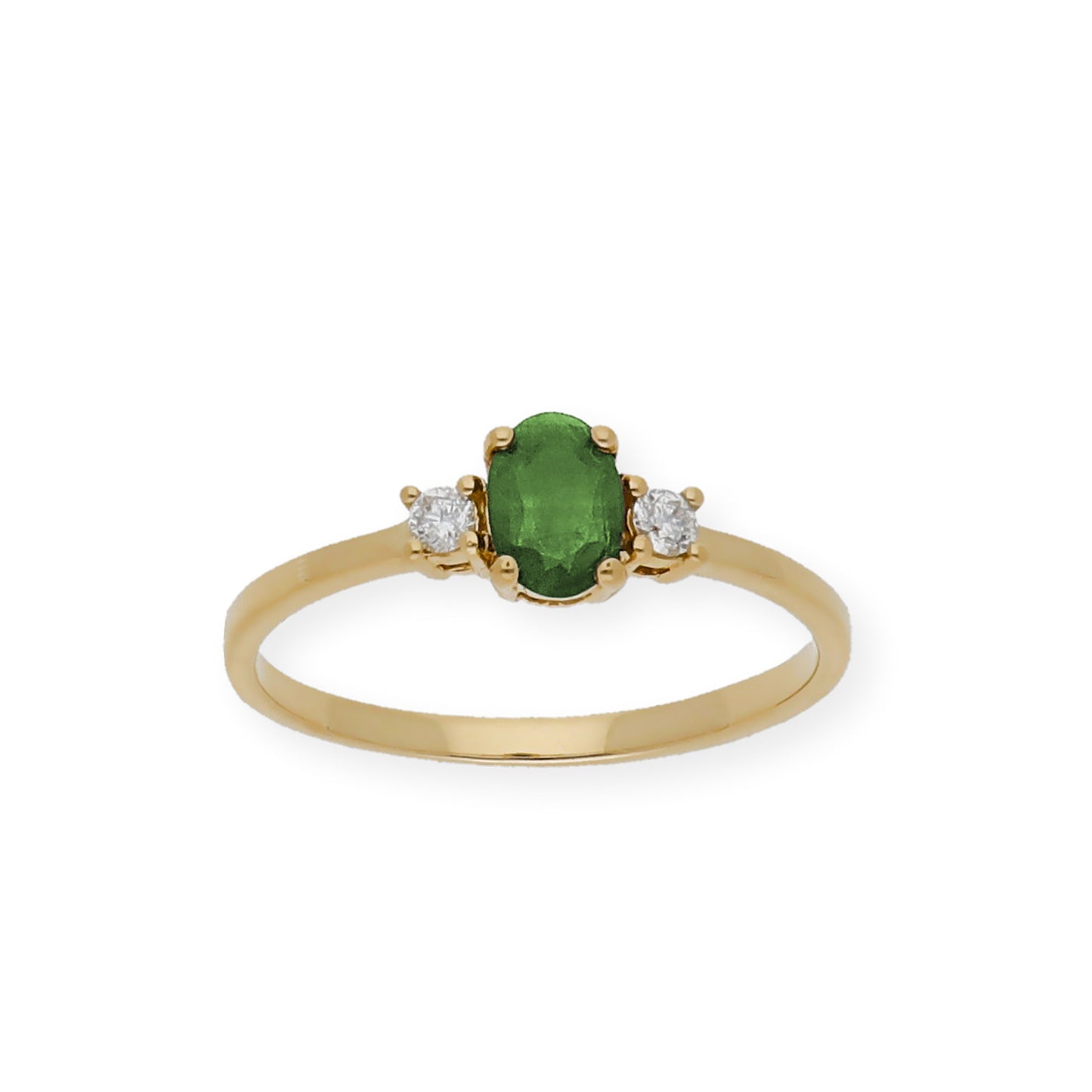 Anillo Mia Oro 18 k con Diamantes y Esmeralda