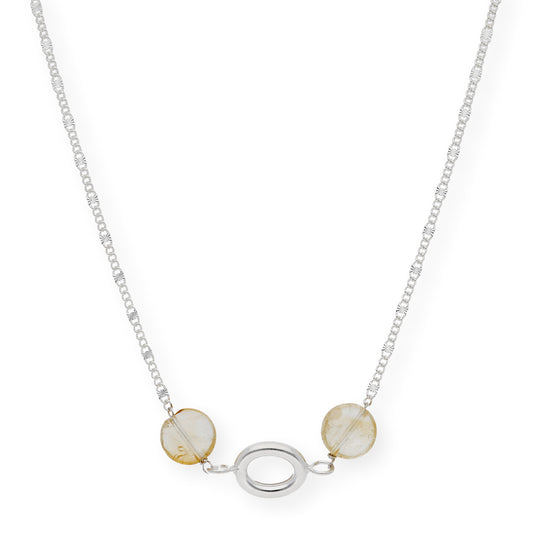 Gargantilla con Cuarzo citrino en Plata de Ley 925