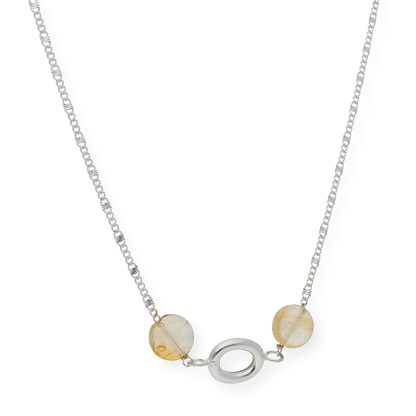 Gargantilla con Cuarzo citrino en Plata de Ley 925