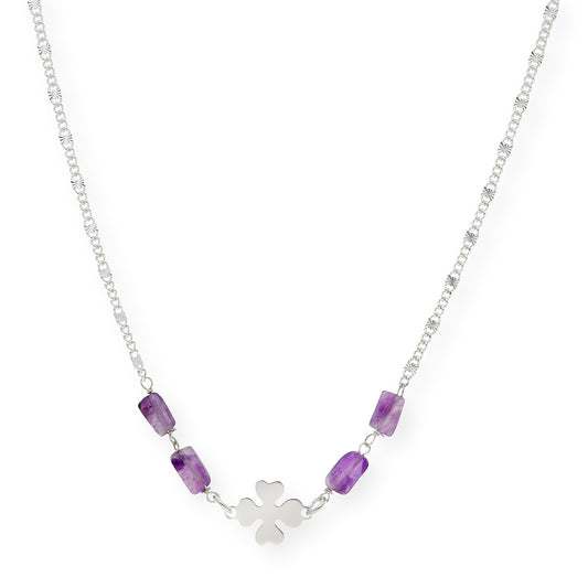 Gargantilla con Amatista en Plata de Ley 925