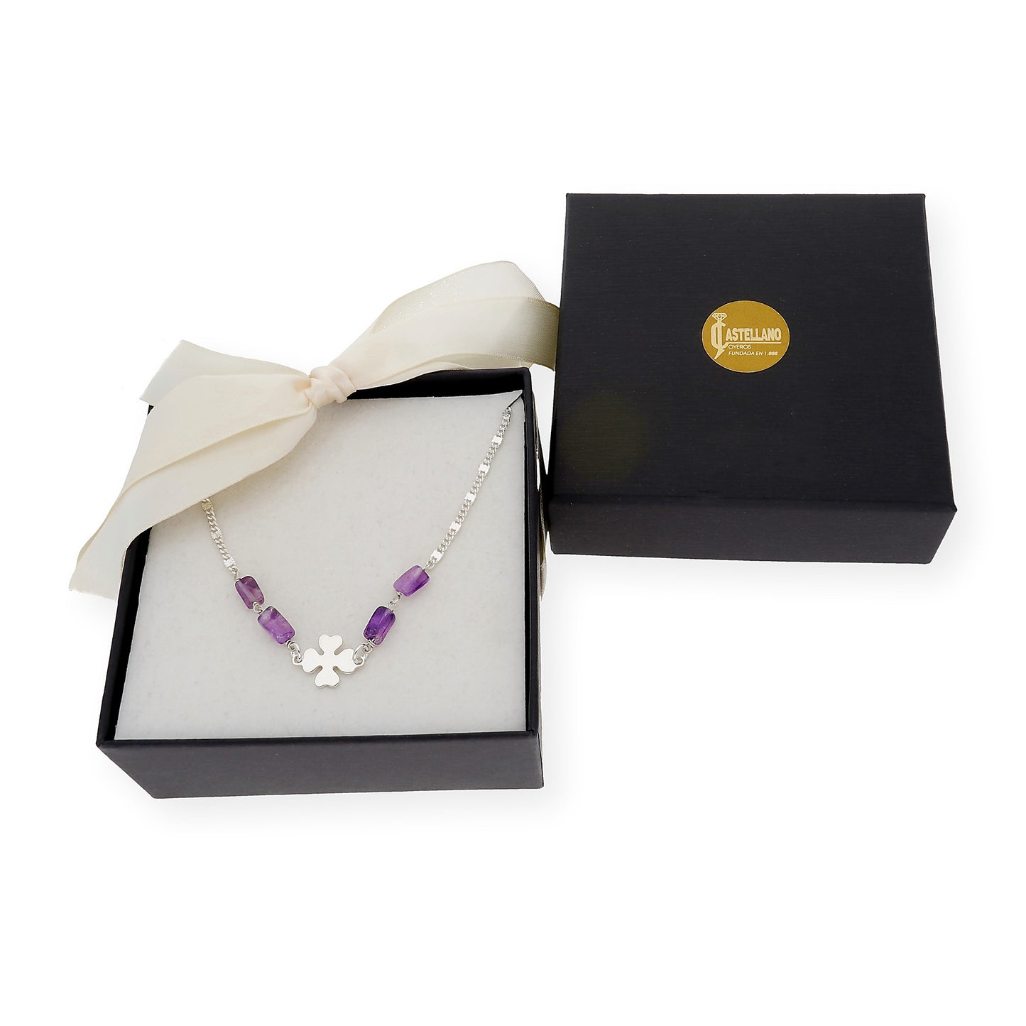 Gargantilla con Amatista en Plata de Ley 925