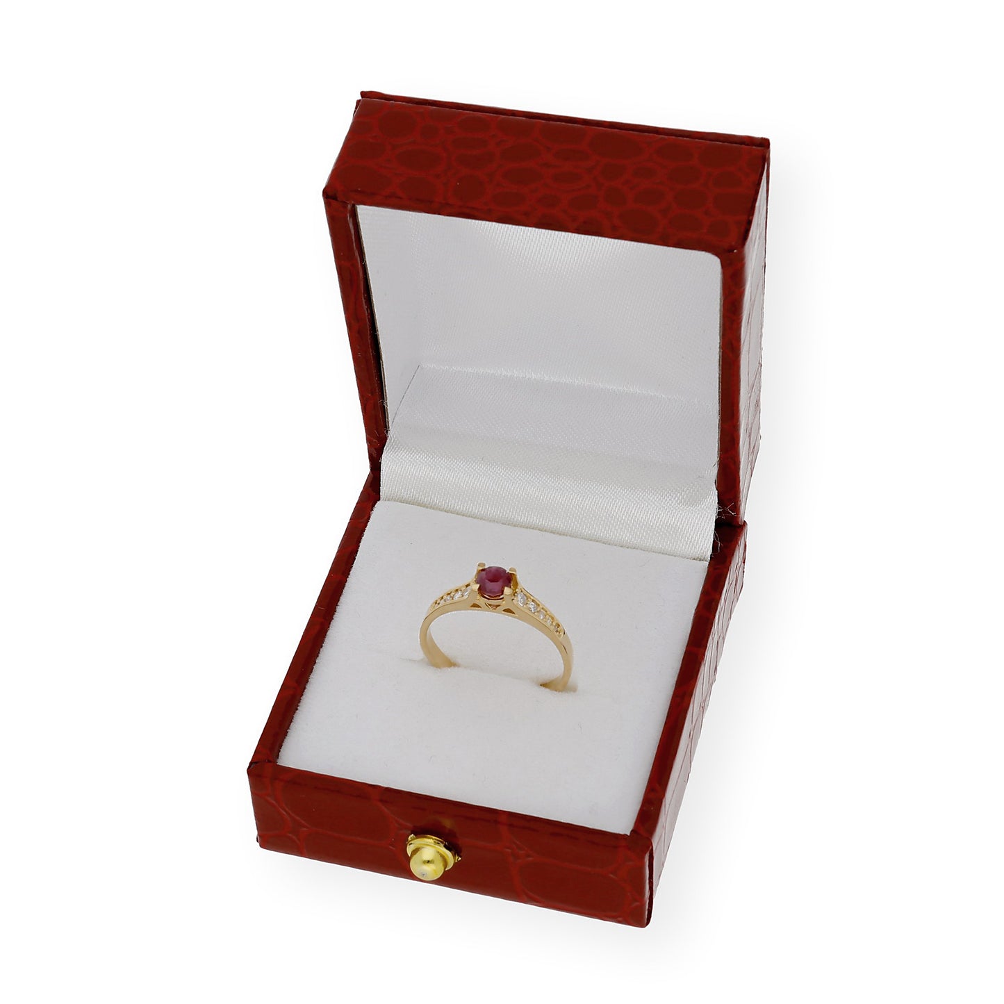 Anillo Camila Oro 18K con Diamantes y Rubí