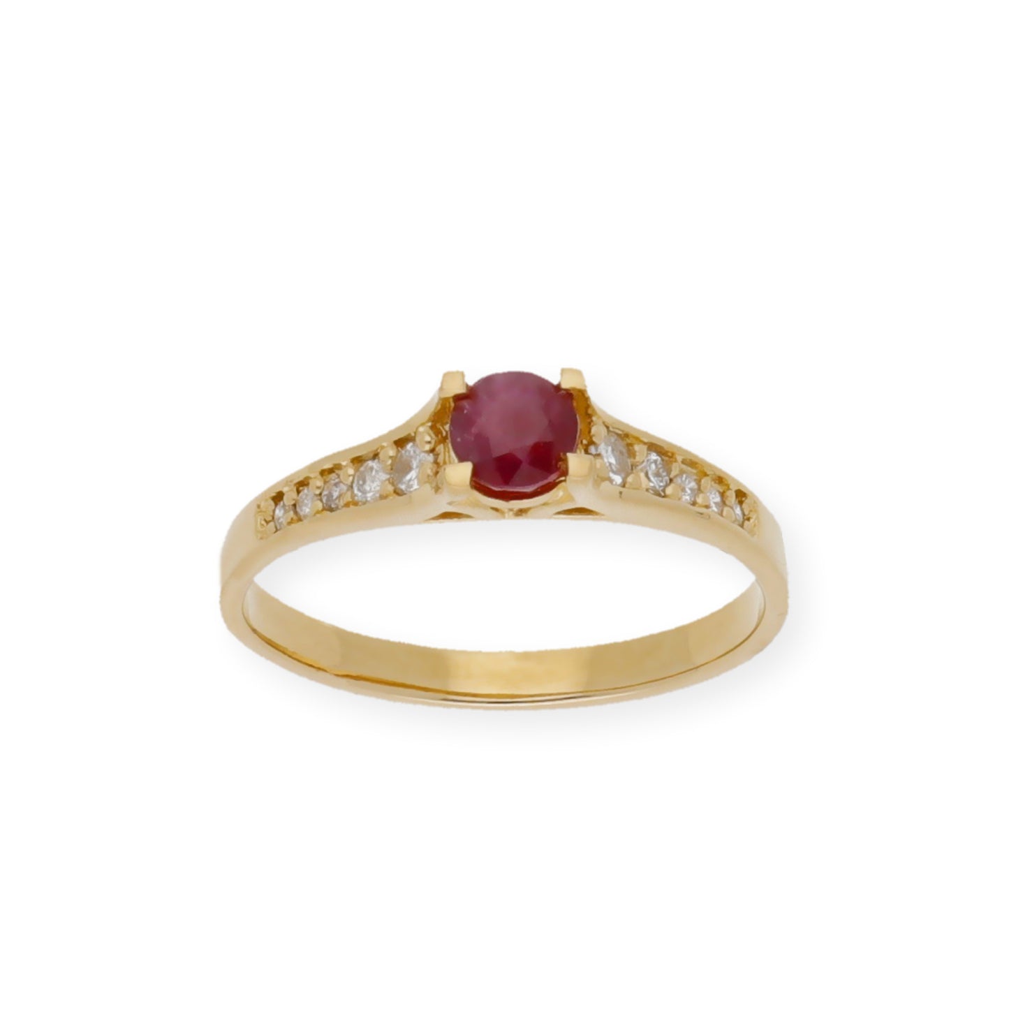 Anillo Camila Oro 18K con Diamantes y Rubí