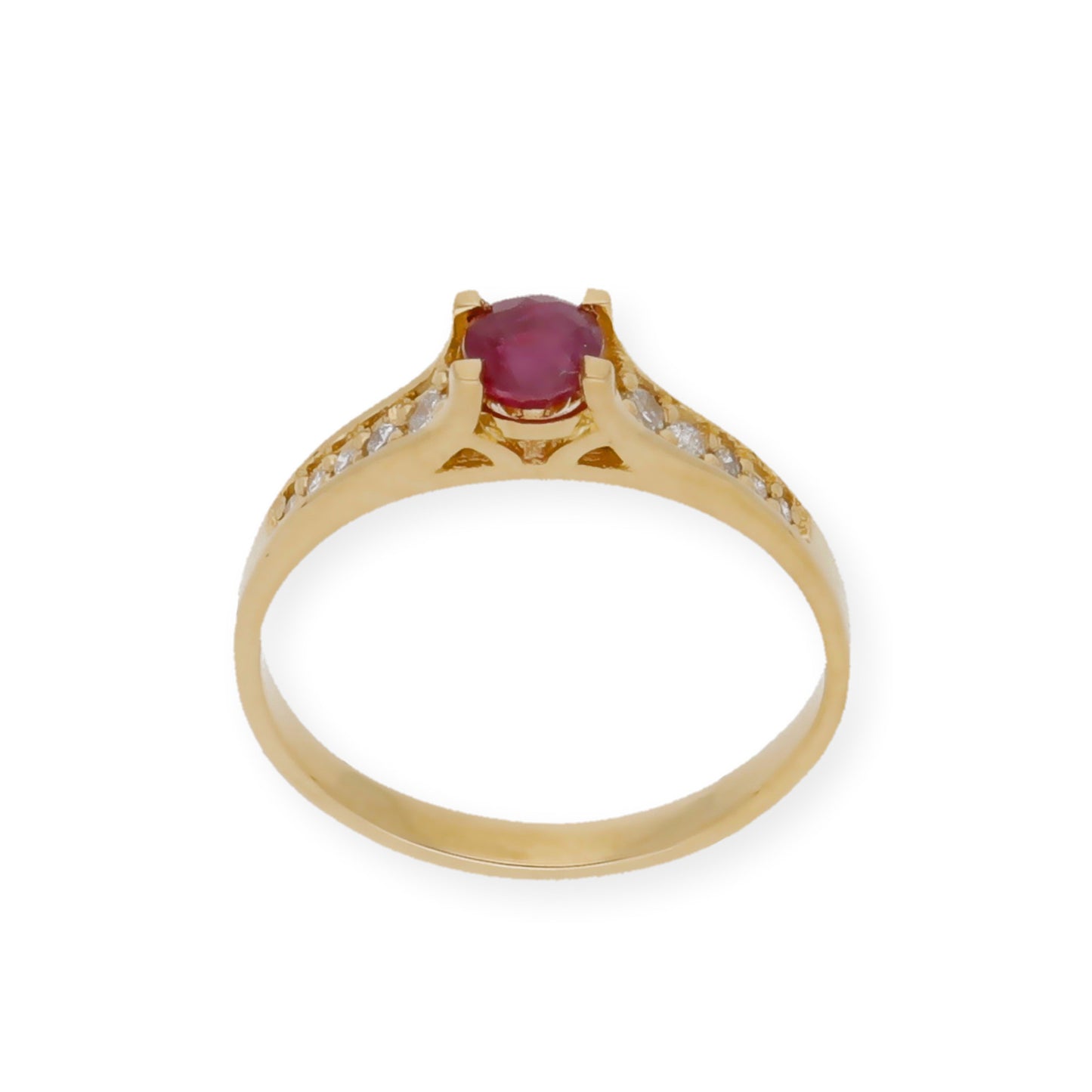 Anillo Camila Oro 18K con Diamantes y Rubí