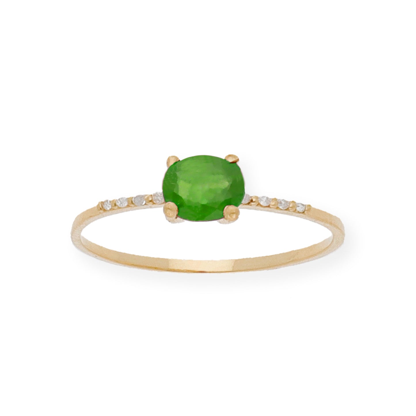 Anillo Vera Oro 18 k con Diamantes y Esmeralda