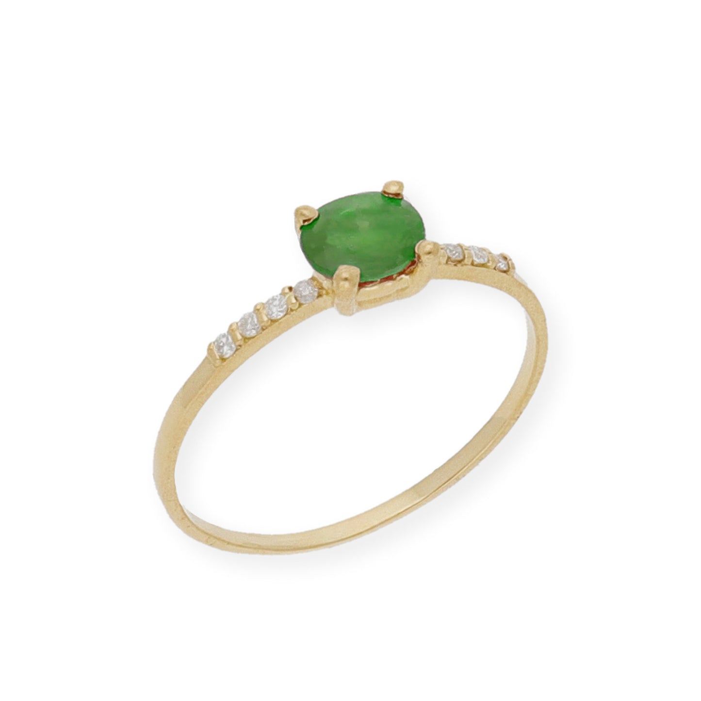 Anillo Vera Oro 18 k con Diamantes y Esmeralda