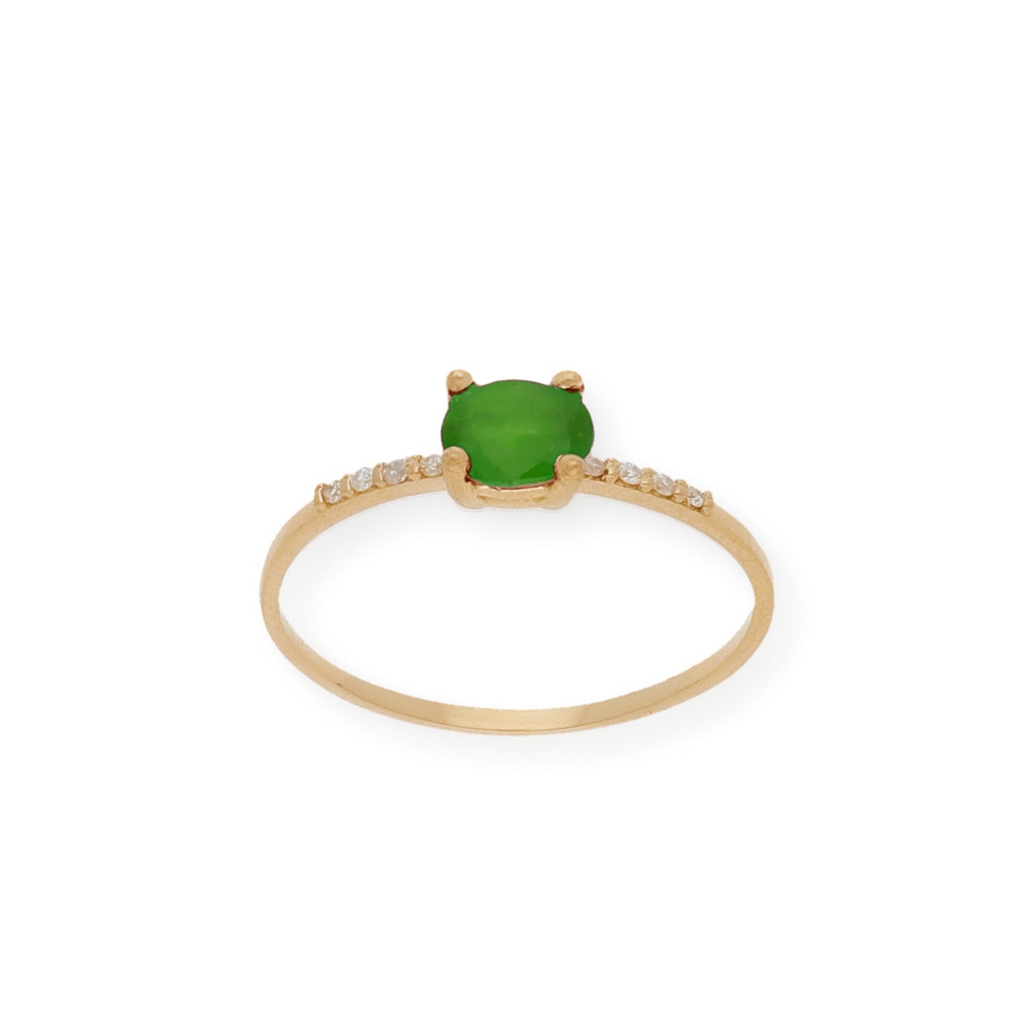 Anillo Vera Oro 18 k con Diamantes y Esmeralda