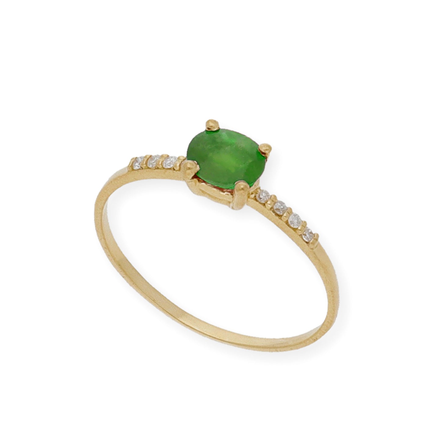 Anillo Vera Oro 18 k con Diamantes y Esmeralda