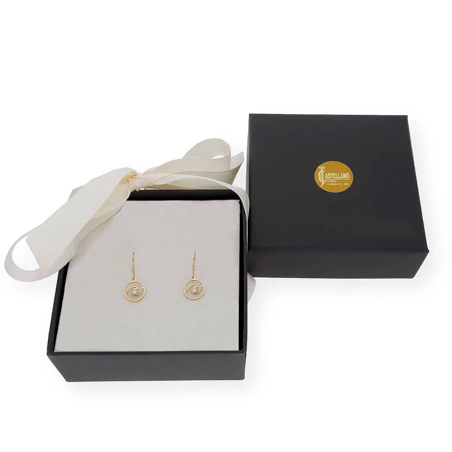Pendientes Ola en Oro de Ley 18K y diamantes