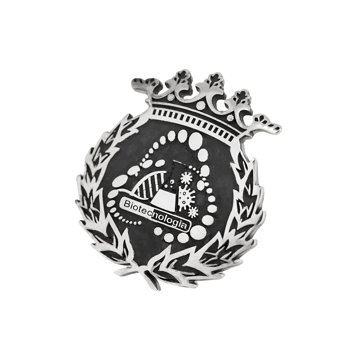 Pin Insignia Profesional de Biotecnología en Plata de Ley 925