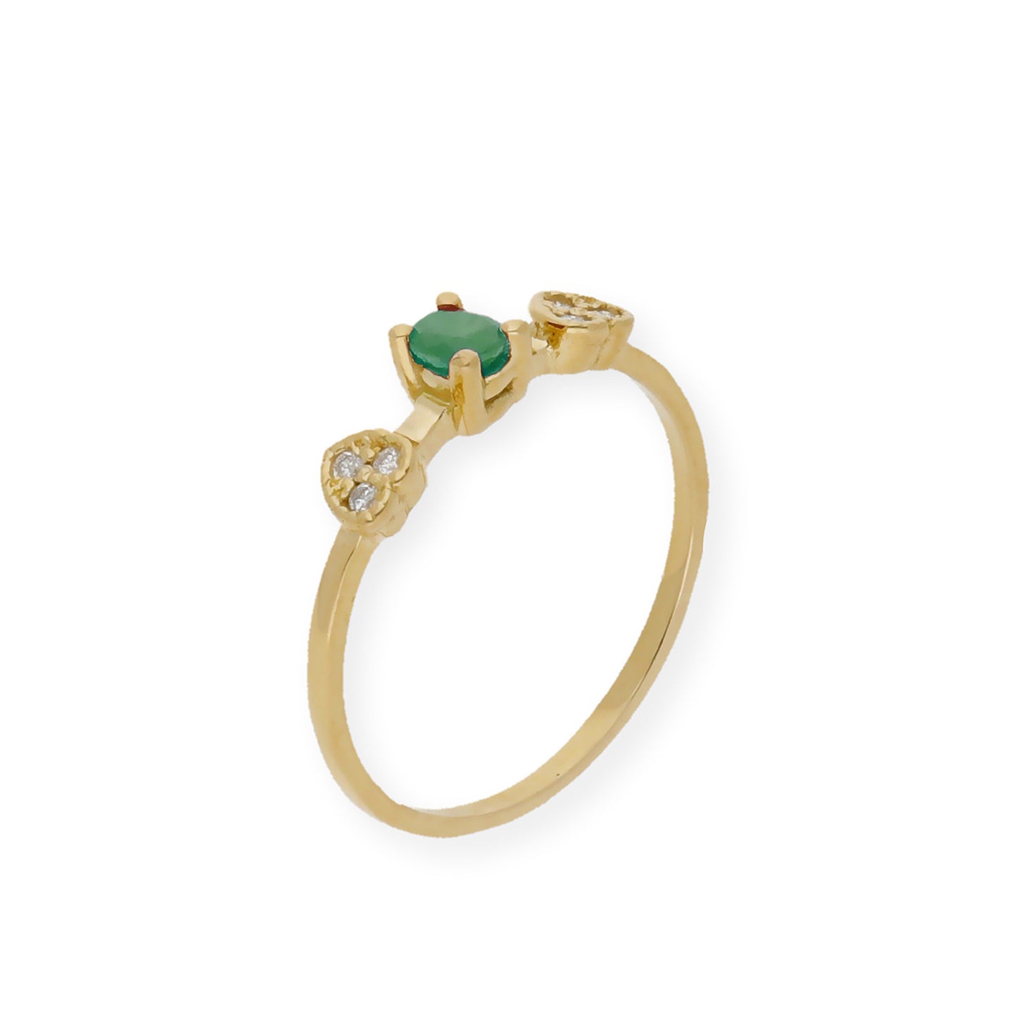 Anillo Elsa 18K con Esmeralda y Diamantes