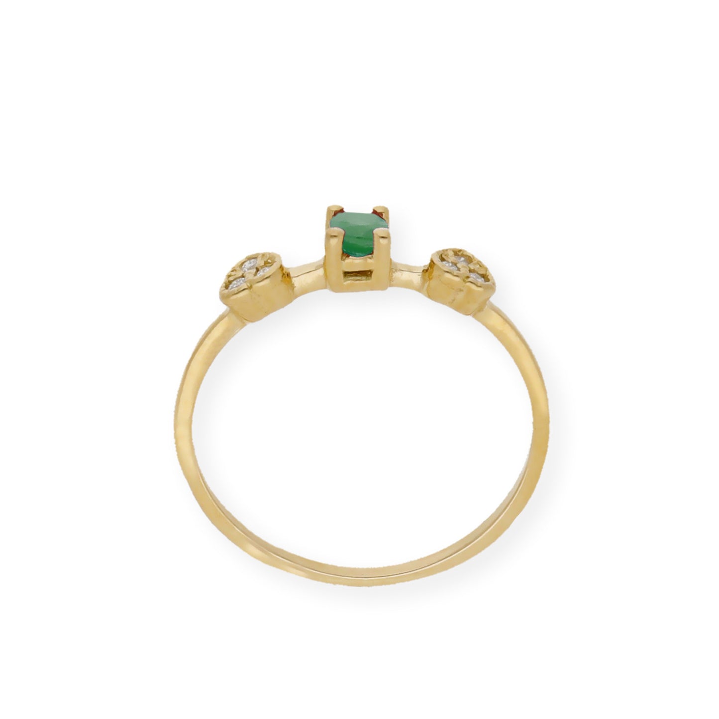 Anillo Elsa 18K con Esmeralda y Diamantes