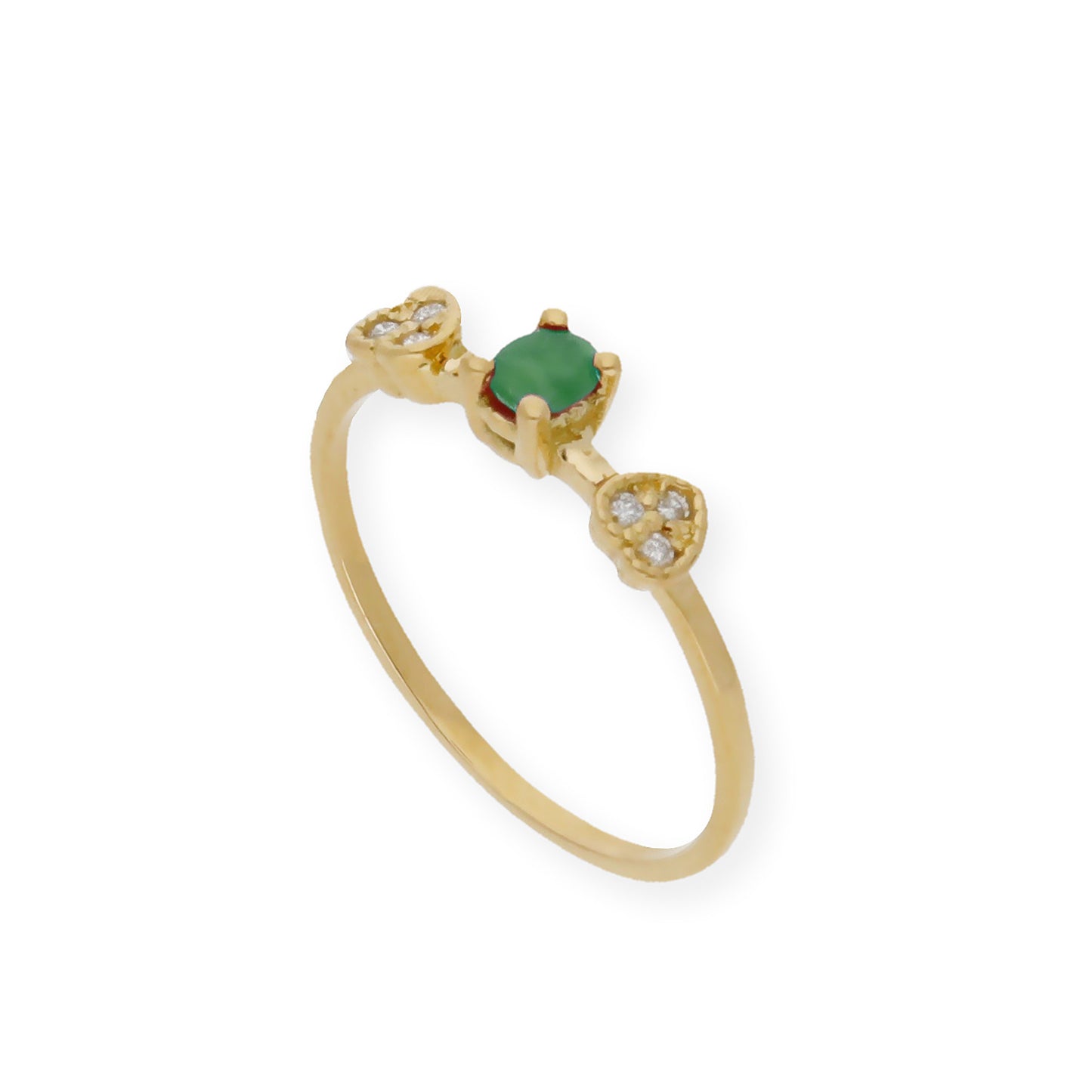 Anillo Elsa 18K con Esmeralda y Diamantes