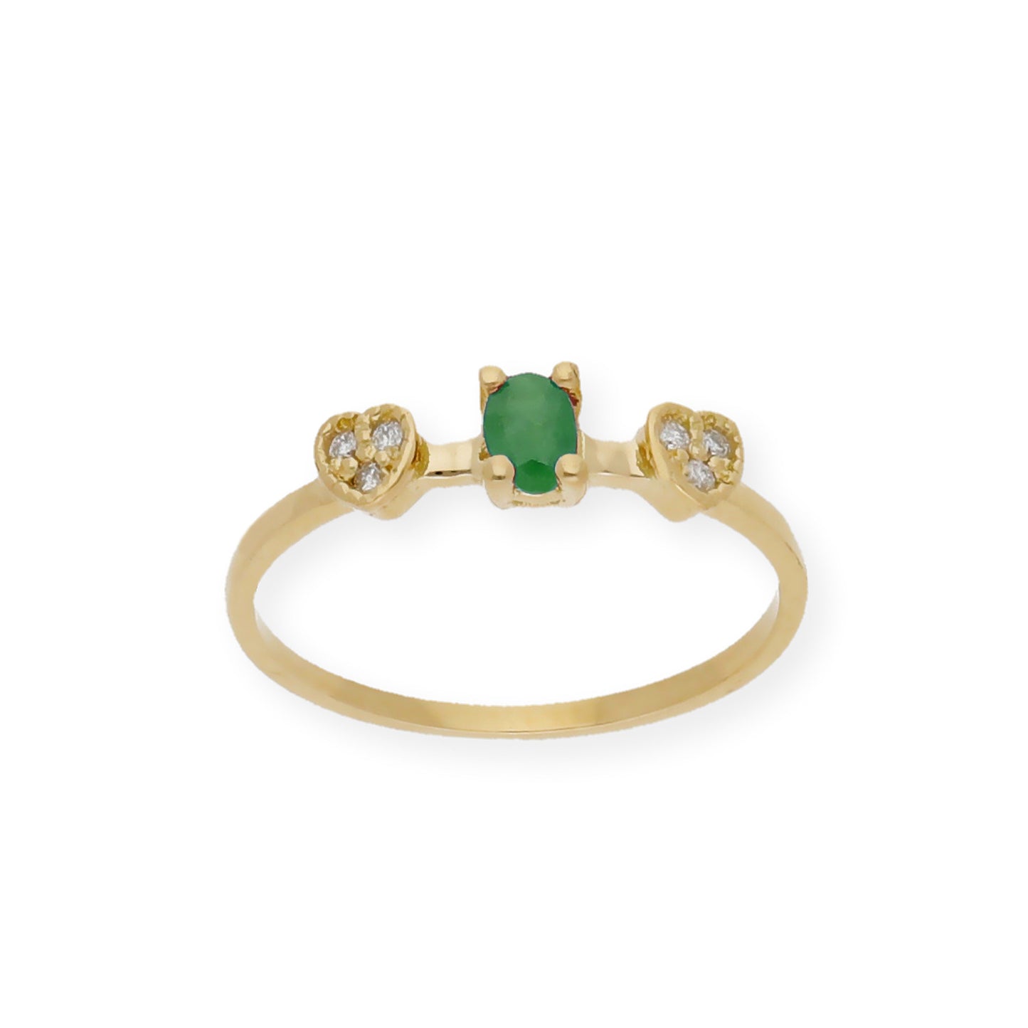 Anillo Elsa 18K con Esmeralda y Diamantes