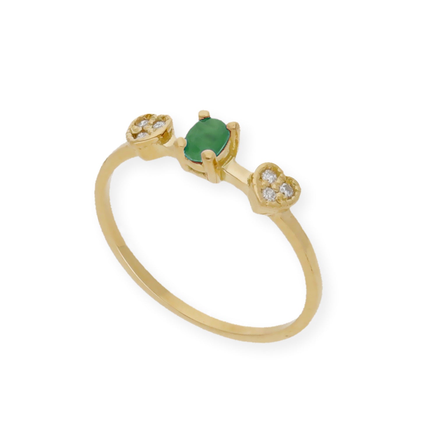 Anillo Elsa 18K con Esmeralda y Diamantes