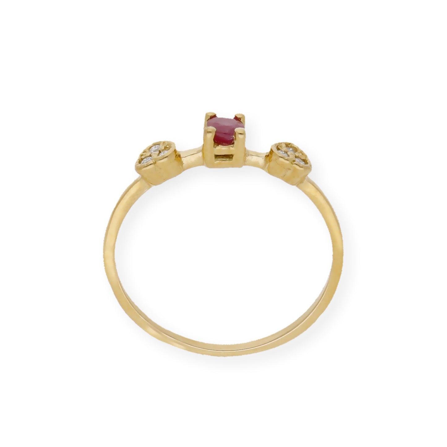 Anillo Elsa Oro 18K con Rubí y Diamantes