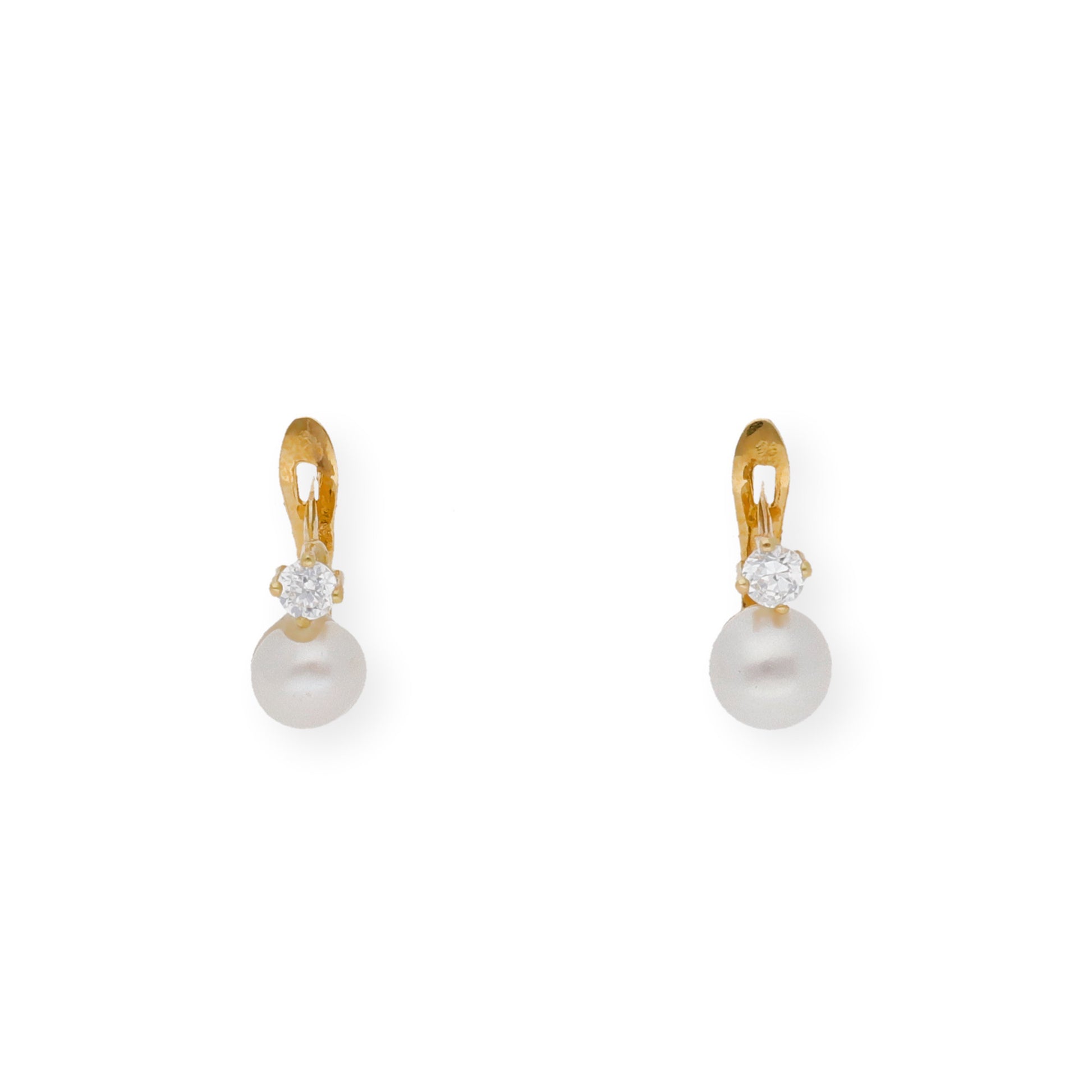 Pendientes de Oro con Circonitas y Perlas