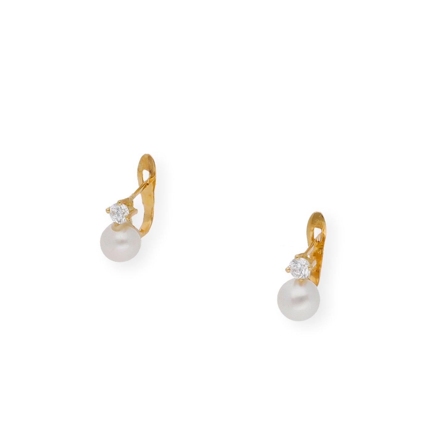 Pendientes de Oro con Circonitas y Perlas