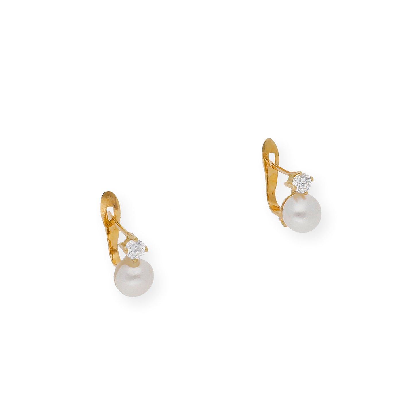 Pendientes de Oro con Circonitas y Perlas