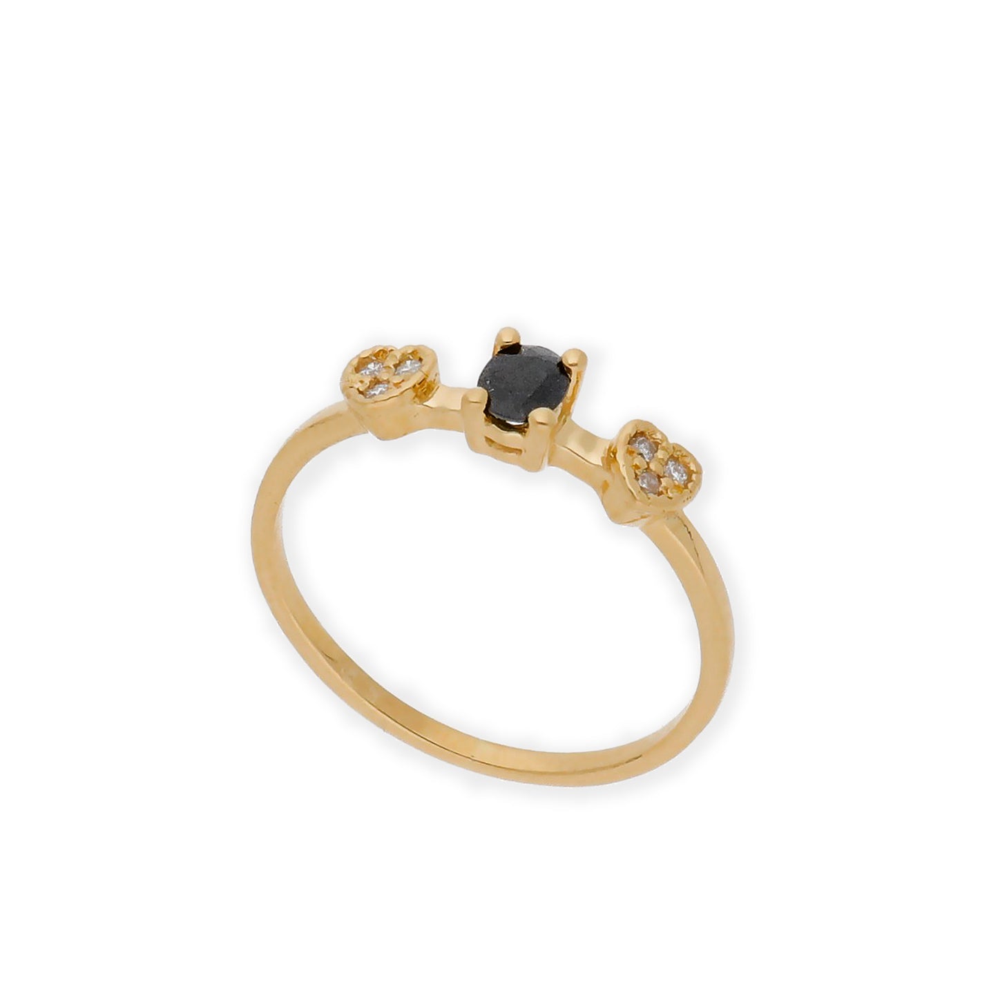 Anillo Elsa Oro 18K con Zafiro y Diamantes