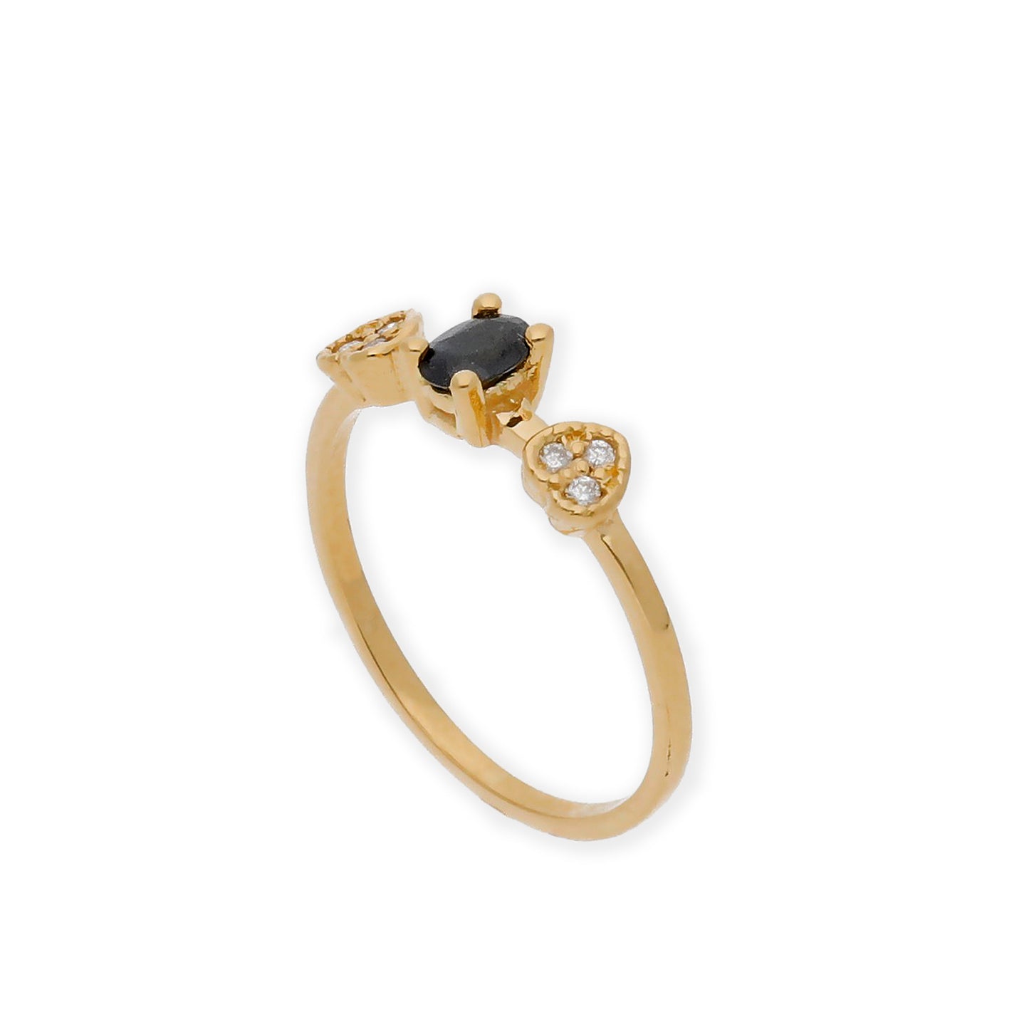 Anillo Elsa Oro 18K con Zafiro y Diamantes
