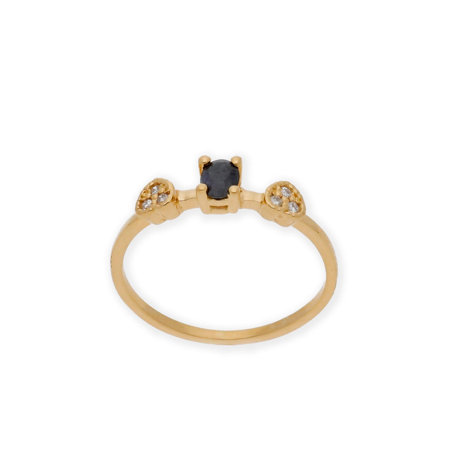 Anillo Elsa Oro 18K con Zafiro y Diamantes