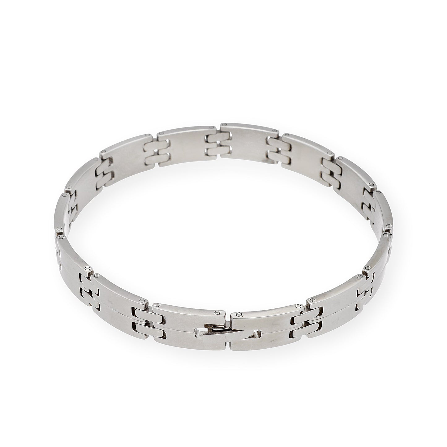 Pulseras de acero y chatones en oro18k