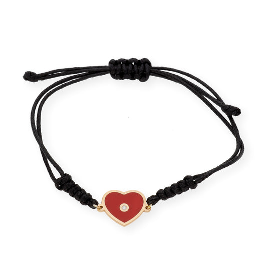 Pulsera Marlene Modelo Corazón en Plata 925 y Esmalte con Diamante