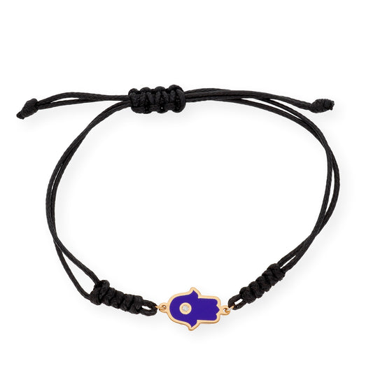 Pulsera Marlene Modelo Mano de Fátima en Plata 925 y Esmalte con Diamante