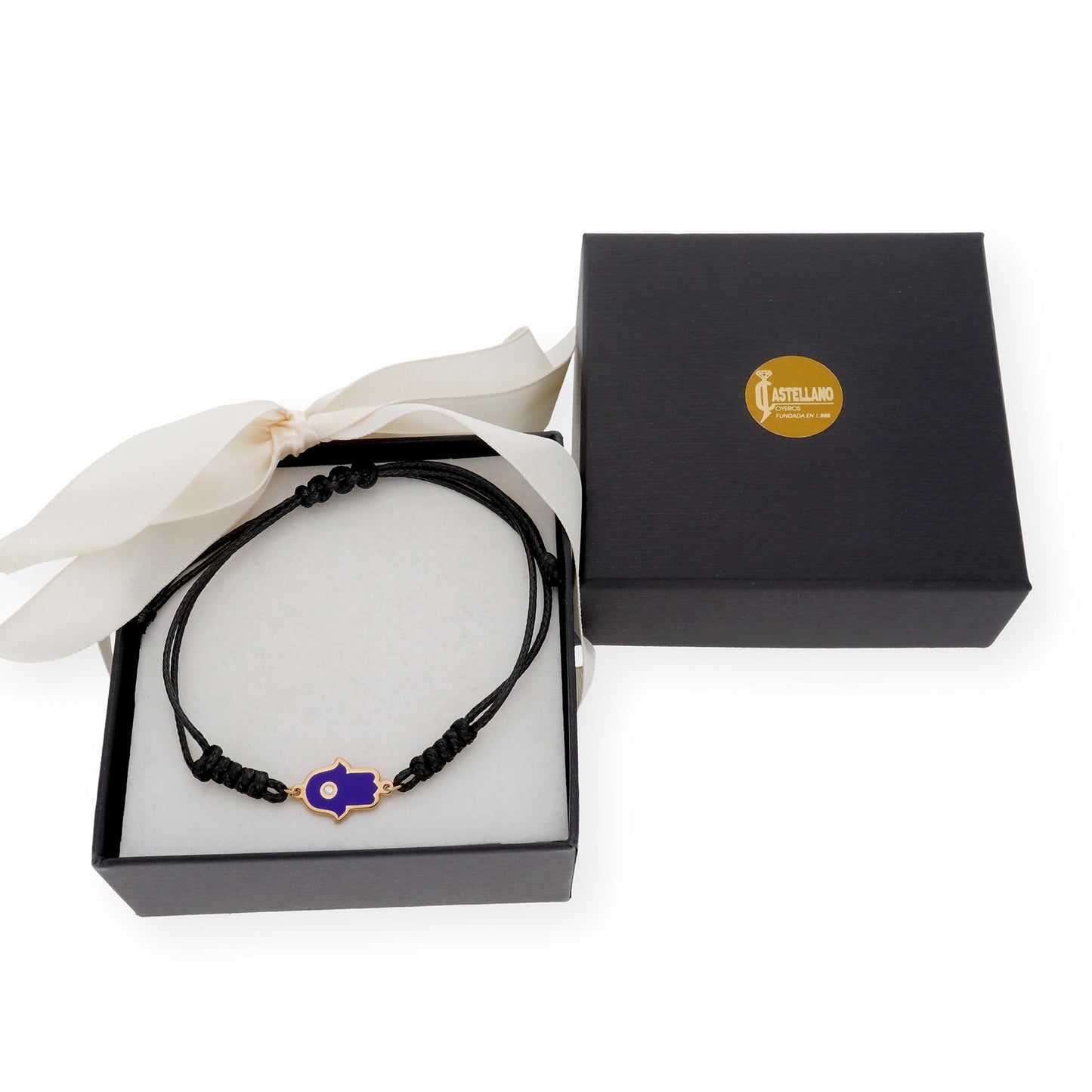 Pulsera Marlene Modelo Mano de Fátima en Plata 925 y Esmalte con Diamante