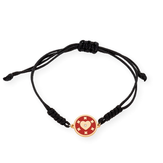 Pulsera Marlene Modelo Heard en Plata 925 y Esmalte con Diamante