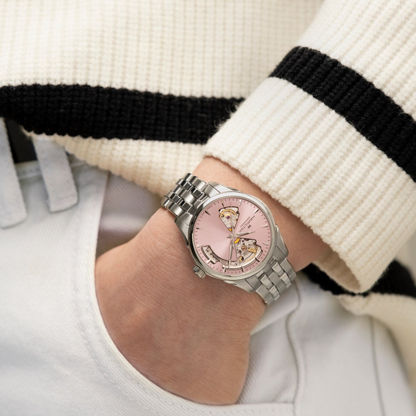 Reloj Hamilton Jazzmaster Open Heart Lady Auto H32215170