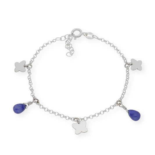 Pulsera Mariposa en Plata 925 y Zafiros
