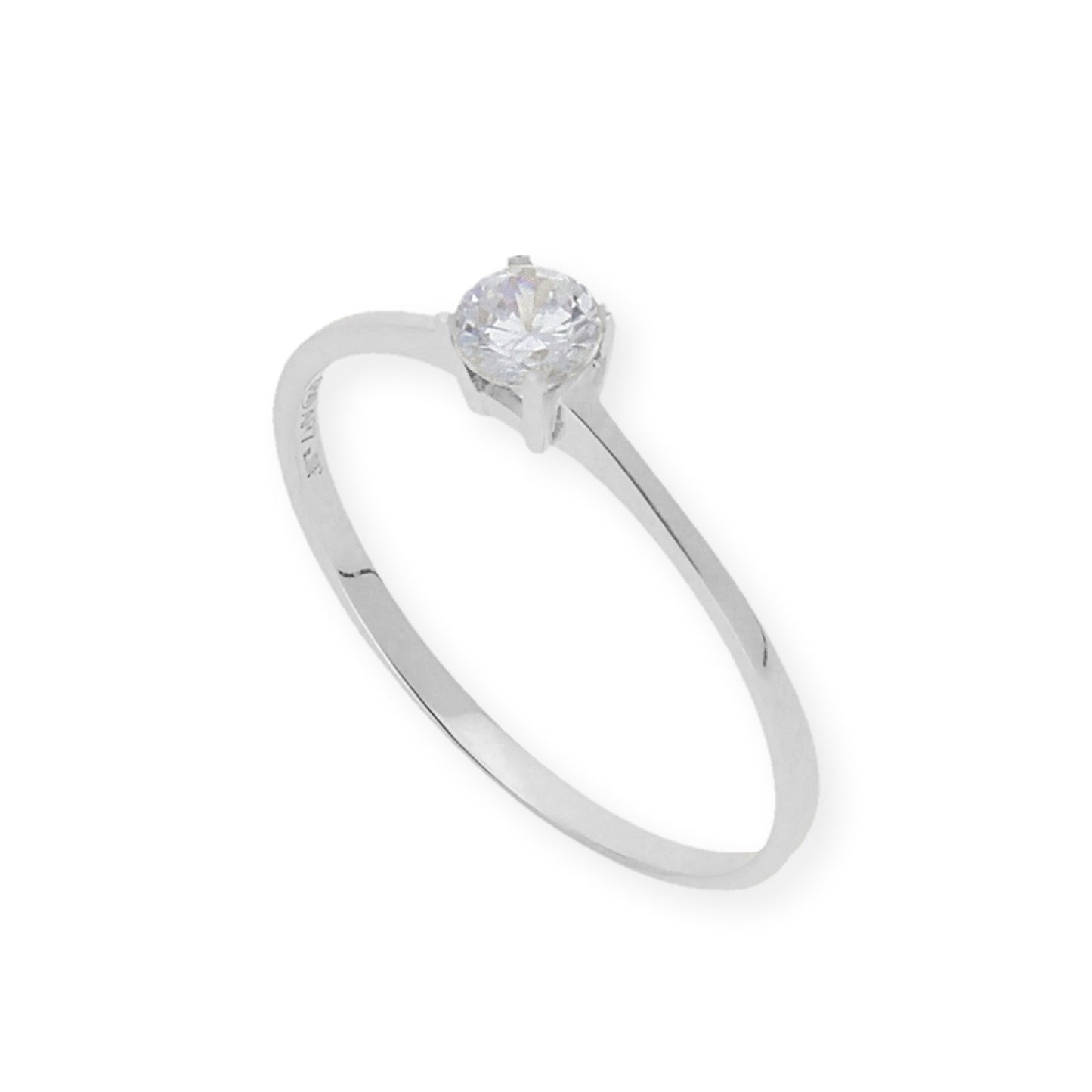 Solitario de Compromiso con Diamantes Certificado y Oro 18K