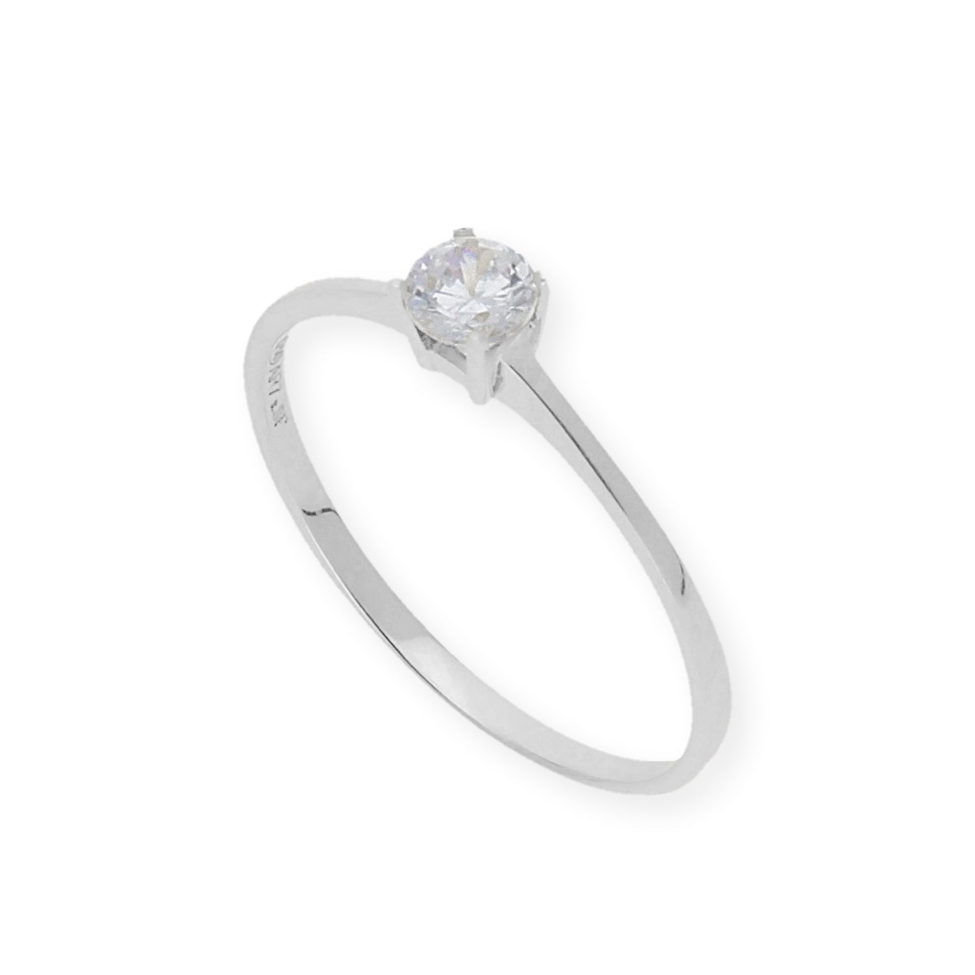 Solitario de Compromiso con Diamantes Certificado y Oro 18K