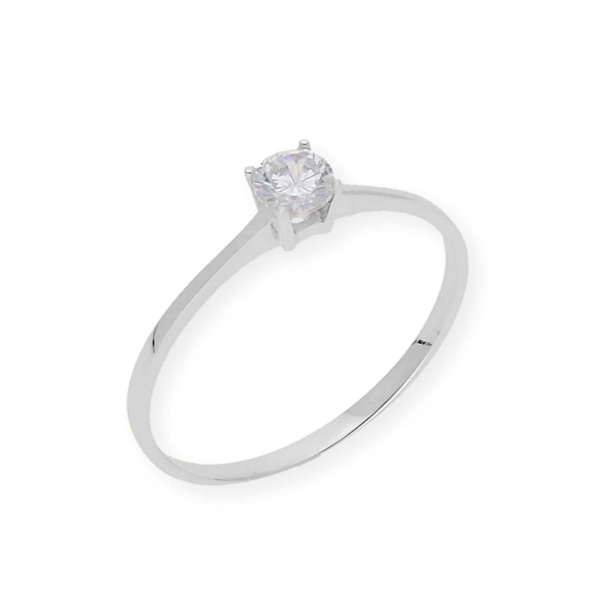 Solitario de Compromiso con Diamantes Certificado y Oro 18K