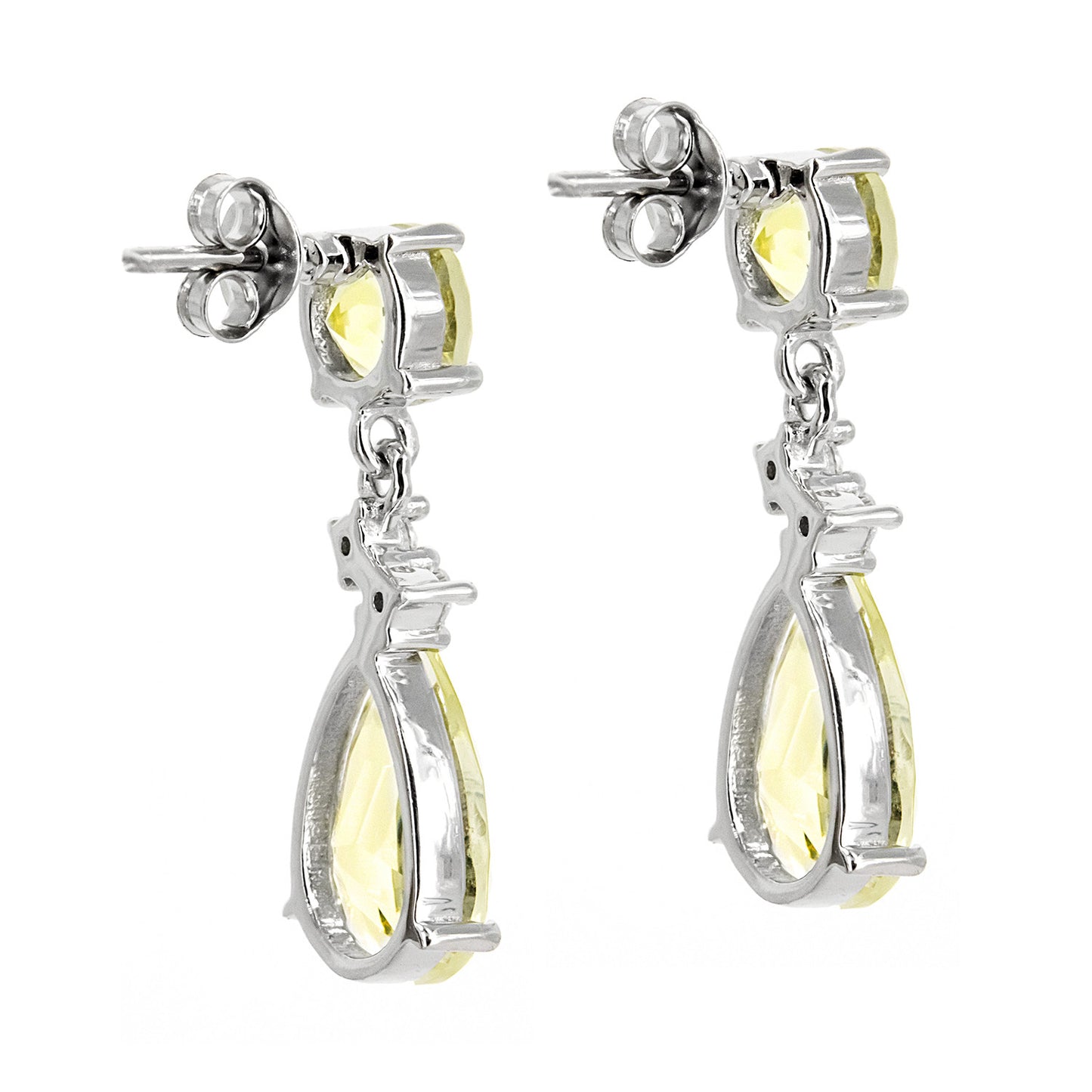 Pendientes Aura en plata de ley 925 y Topacio Limón
