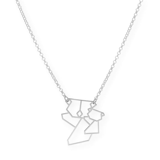 Collar con Colgante Origami Koala en Plata de Ley 925