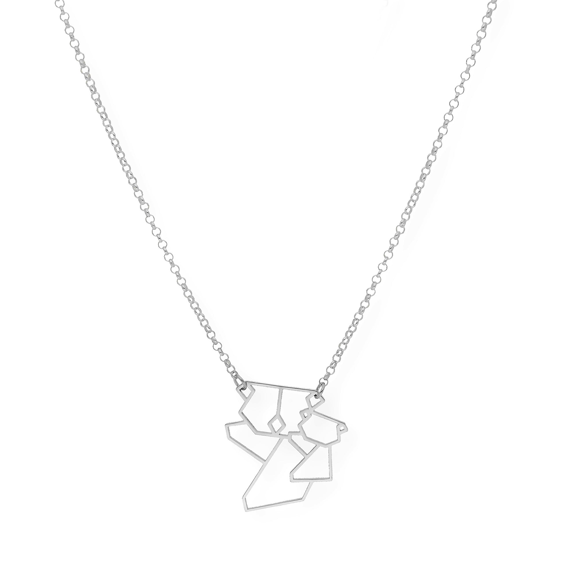 Collar con Colgante Origami Koala en Plata de Ley 925