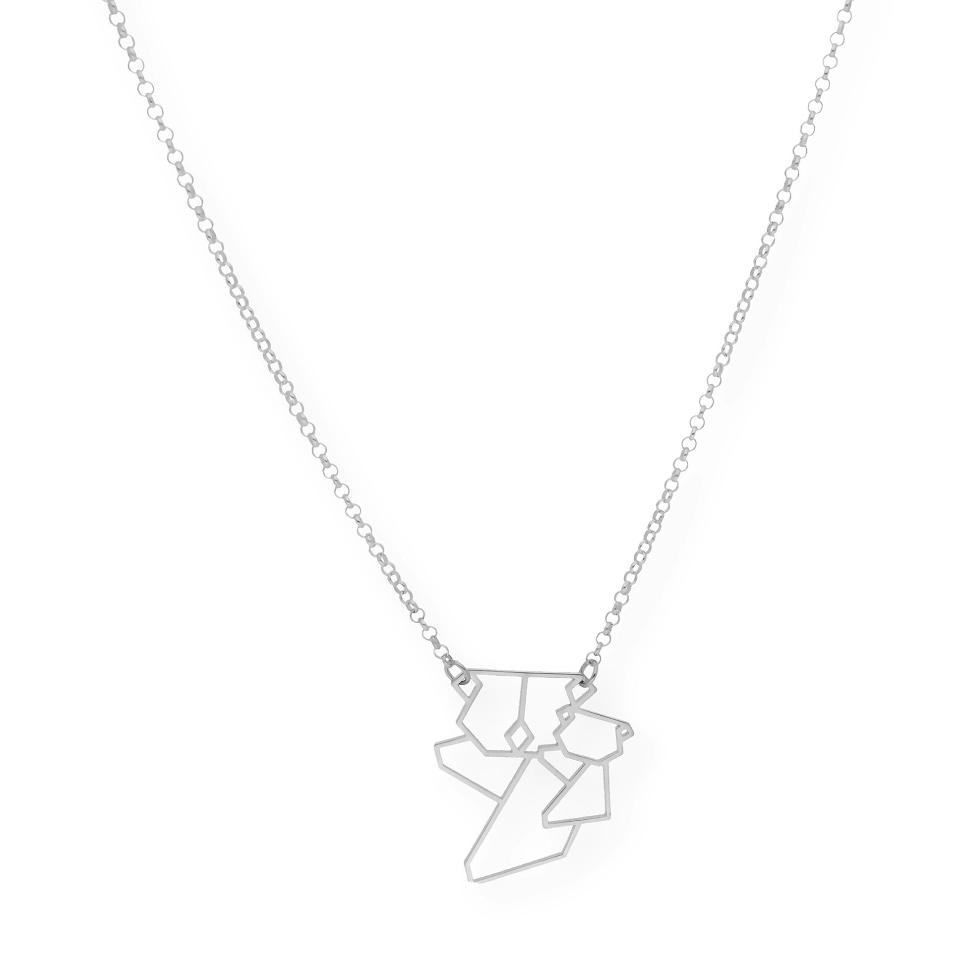 Collar con Colgante Origami Koala en Plata de Ley 925