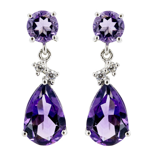 Pendientes Aura en plata de ley 925 y Amatistas