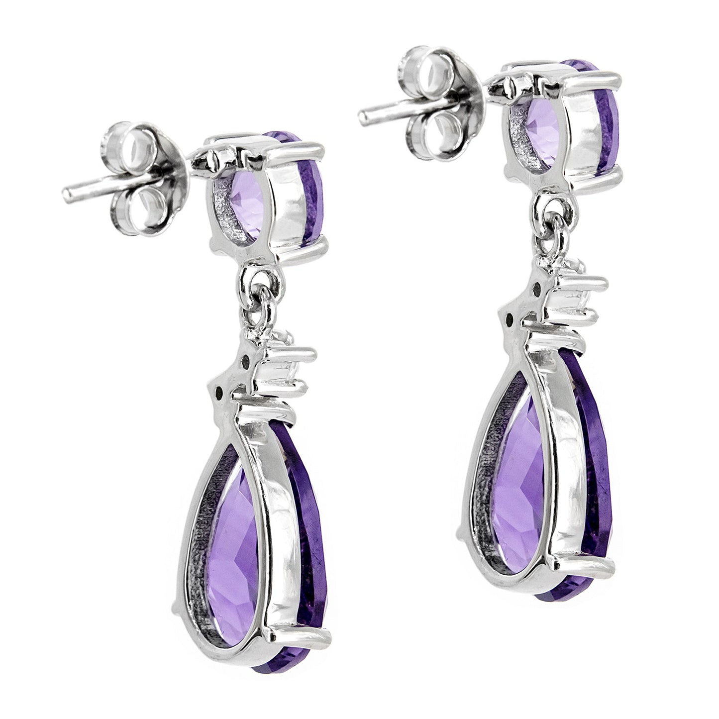 Pendientes Aura en plata de ley 925 y Amatistas