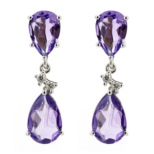 Pendientes Luz en plata de ley 925 y Amatista