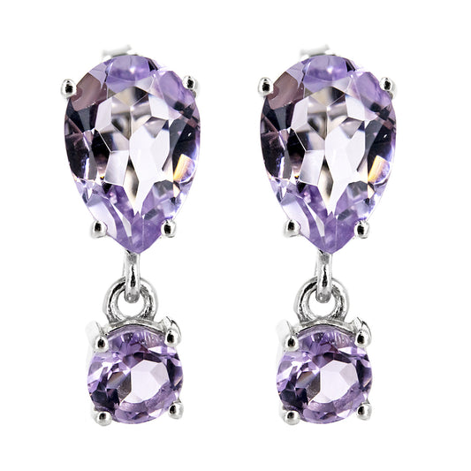 Pendientes Esplendor en plata de ley 925 y Amatistas