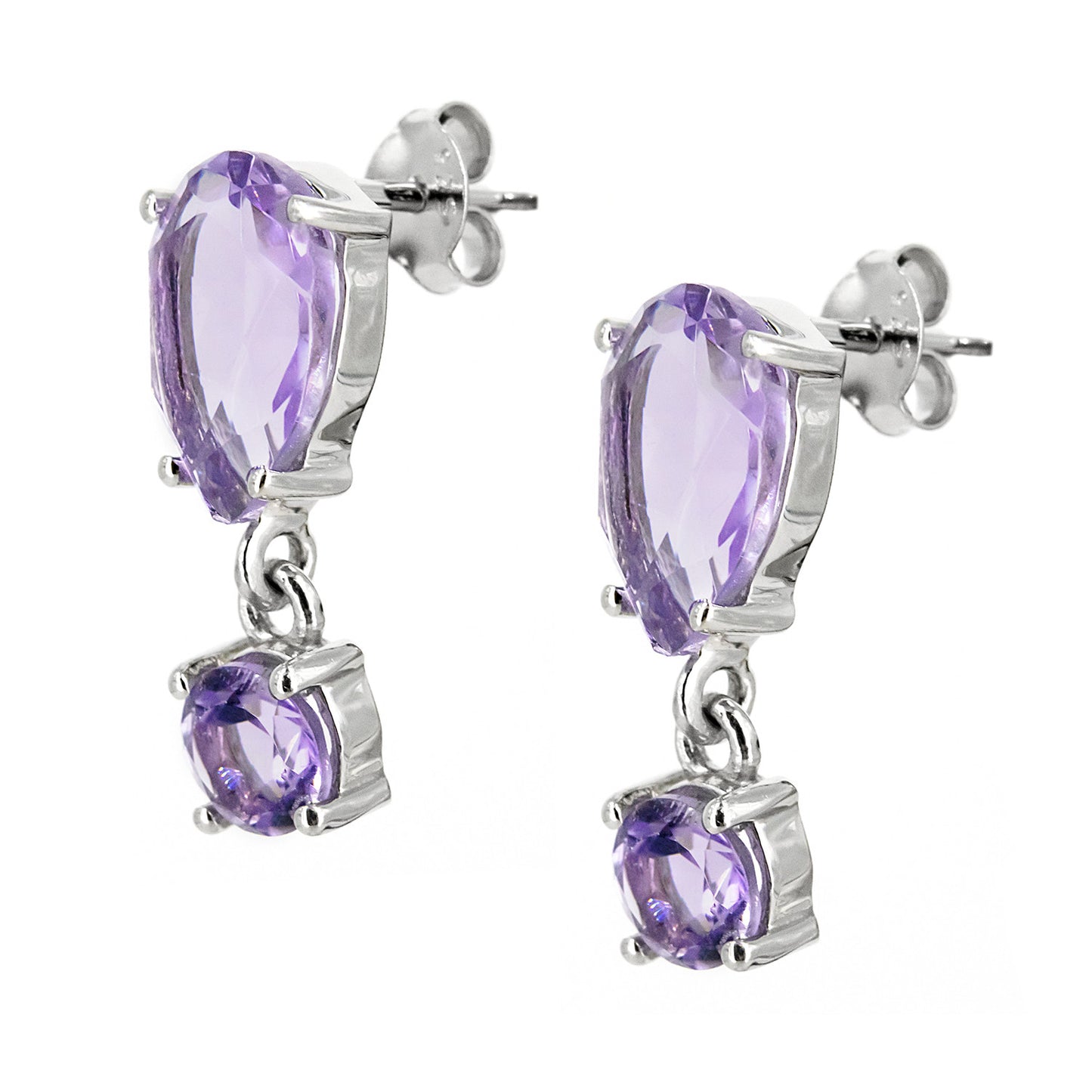Pendientes Esplendor en plata de ley 925 y Amatistas