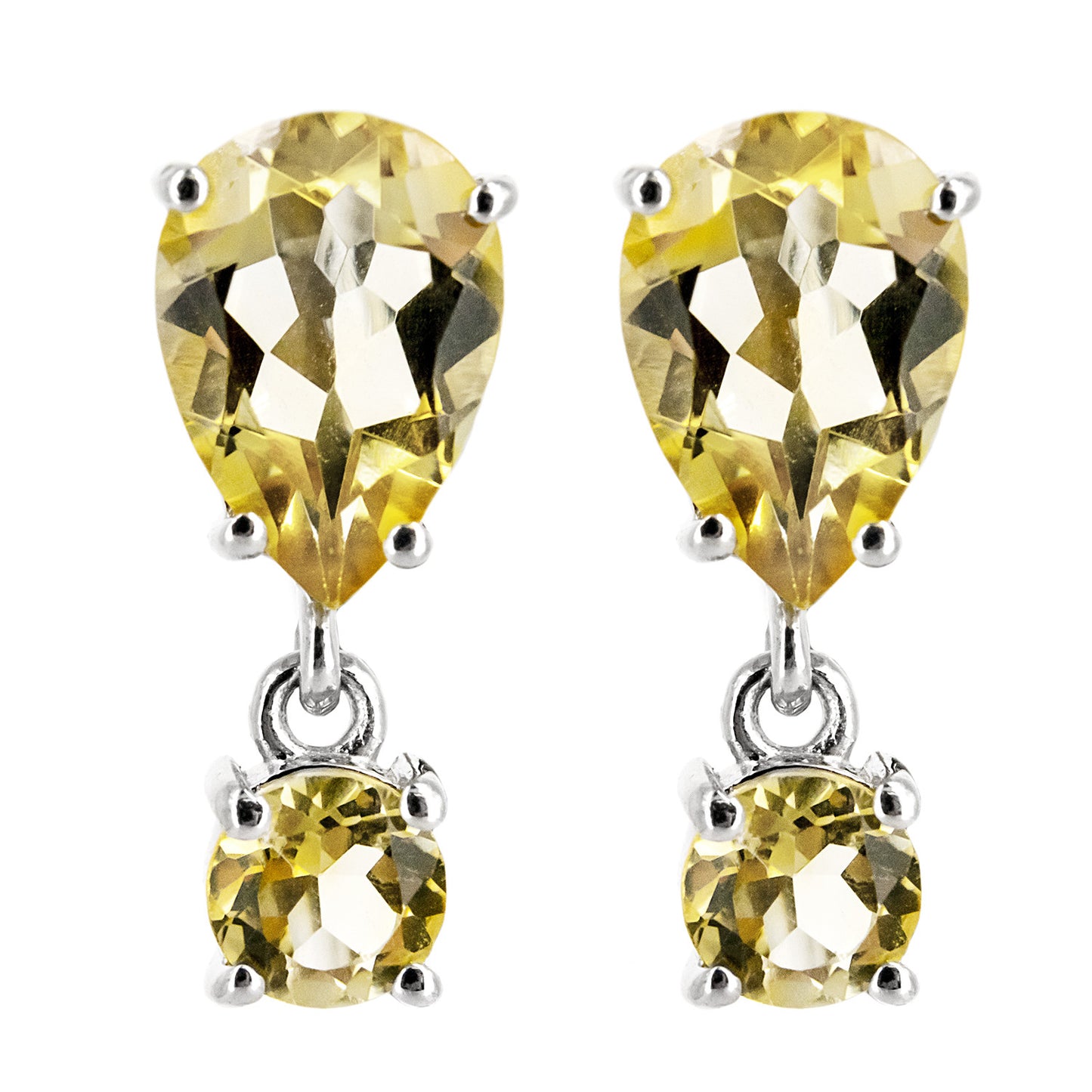 Pendientes Esplendor en plata de ley 925 y Citrinos