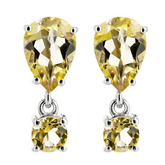 Pendientes Esplendor en plata de ley 925 y Citrinos