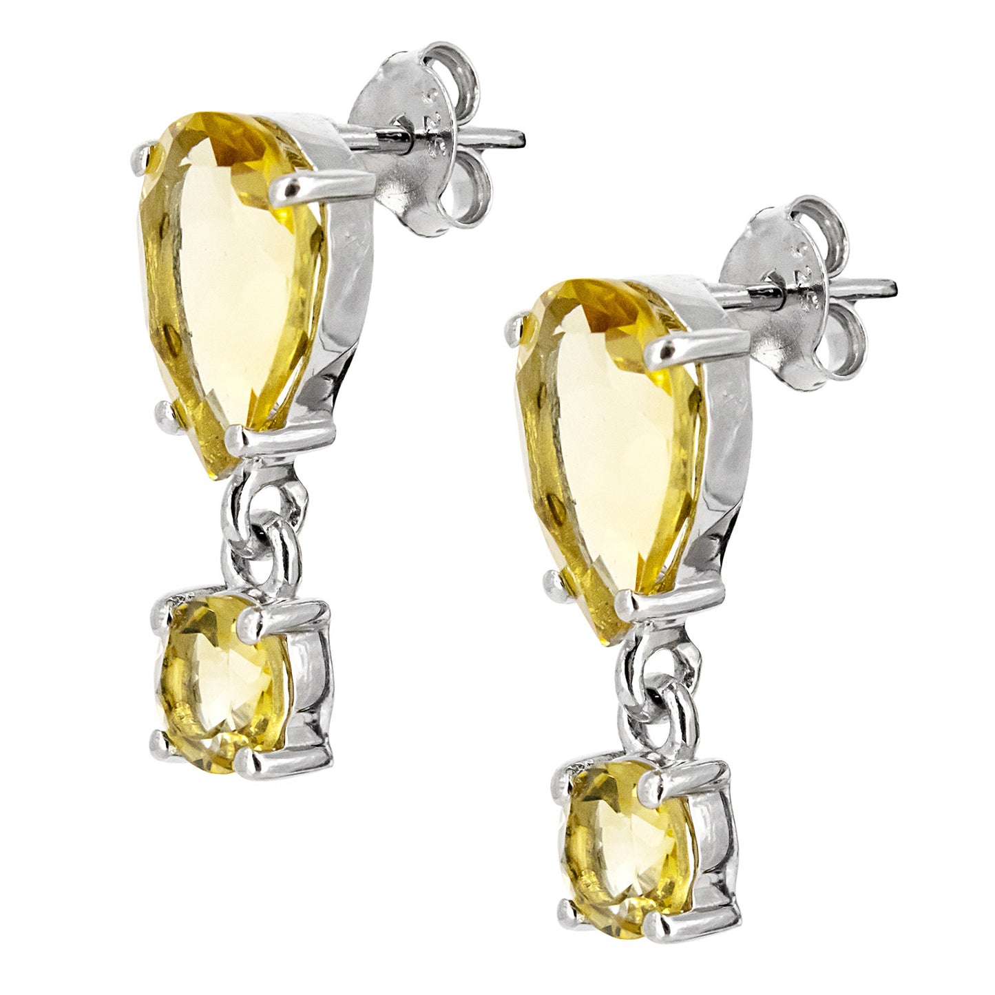 Pendientes Esplendor en plata de ley 925 y Citrinos